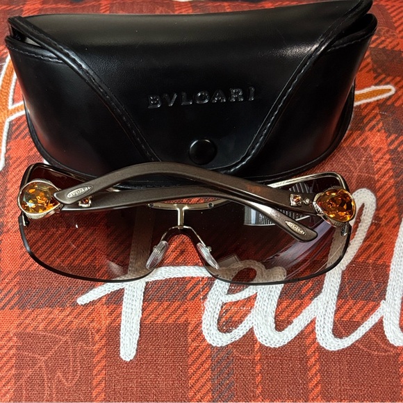 Bulgari Glasses with Gold and Black Accents